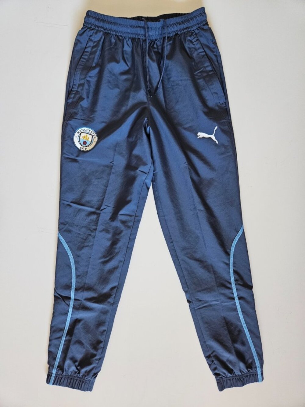 Manchester City Puma Pre Match Pants Mens Small Blue Joggers MCFC 24/25